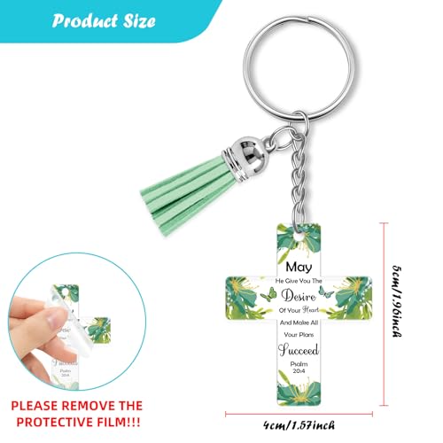 Christian Keychain Gift Inspirational Religious Acrylic Keyring Spiritual Religious Gifts for Women Girl Daughter Sisters Friend Mum Bible Verse Keyring Baptism Easter Faith Christmas Birthday Gifts