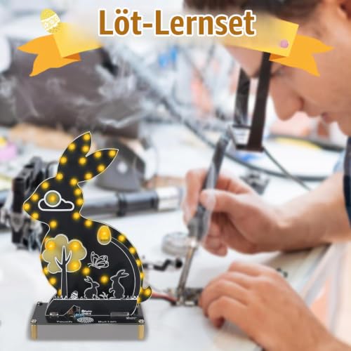 Soldering Kit, Easter Bunny LED Light Soldering Exercise Kit, DIY Creative Electronic Kits, Teaching and Learning Training, DIY Soldering Project LED Lamps Kit with Touch Control, for Mint Fans