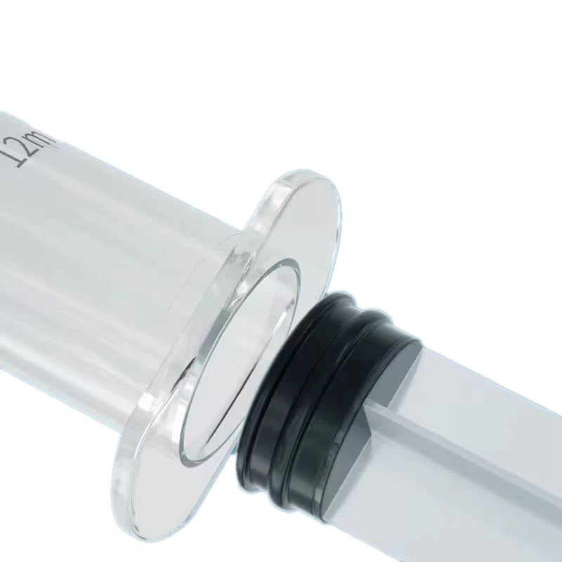 [Australia - AusPower] - 10 Pack Dental Syringes with Curved Tip Disposable Gradient Dental Irrigation Syringes for Oral Dental Care Tonsil Stone Removal Laboratory Feeding Small Pets Curved Measurable (12ml, transparent, 10) 12ml 
