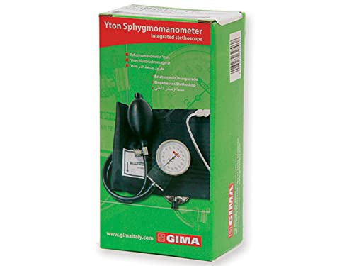 Gima 3273 YTON Aneroid Sphygmomanometers with Integrated fonendo,, Black Blood pressure monitor with built-in stethoscope