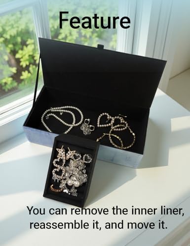 Jewelry Box for Women, Marble - Patterned Jewelry Organizer Box, Glass Modern Jewelry Holder For Earring, Ring, Necklace, Bracelets, Christmas Mother's Day Valentine Jewelry Gift Box large