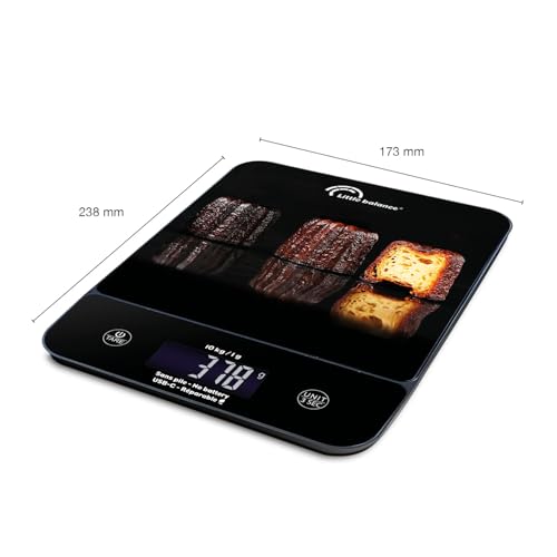 LITTLE BALANCE 8845 Happy Genius 10 Cannelés Kitchen Scales without Battery Rechargeable USB-C Repairable 10 kg Ribbed