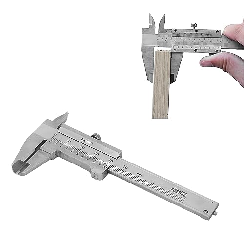 Vernier Caliper 0-50mm Stainless Steel Portable High Accuracy Small Portable Measuring Tool for DIY Household Jewelry Coins Gemstones Antique Student Caliper