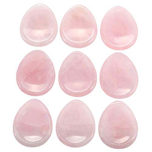 SUNYIK Teardrop Rose Quartz Thumb Worry Stone for Anxiety Stress Teardrop-Rose Quartz