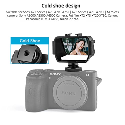 Camera Vlog Selfie Flip Screen, Easy Hood Cold Shoe Mic Light Mount Adapter