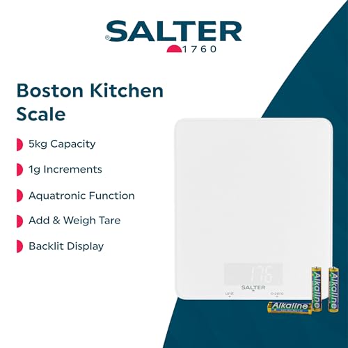 Salter Boston Kitchen Scale, 5 Kg Digital, 1 G Increments