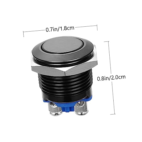ABOOFAN 2 x Push Button Black Metal Shell Momentary Button Reset Push Button Built-in Button Locking Button