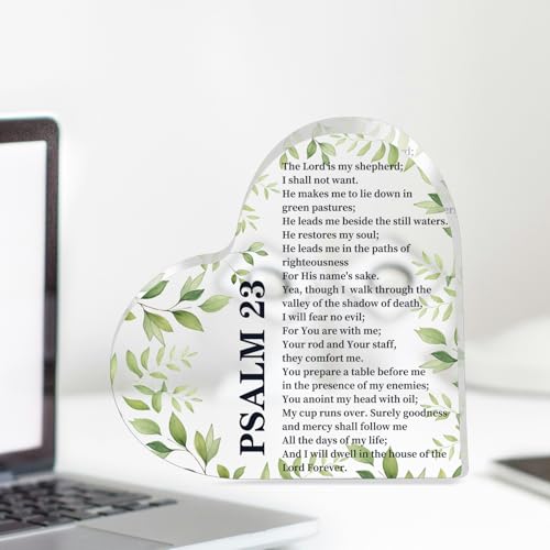 Bible Verse Psalm 23 Christian Decorative Gift The Lord Is My Shepherd Acrylic Home Room Desk Decor Sign Religious Gift Psalm 23 Table Decorations Gift (The Lord is my shepherd acrylic)
