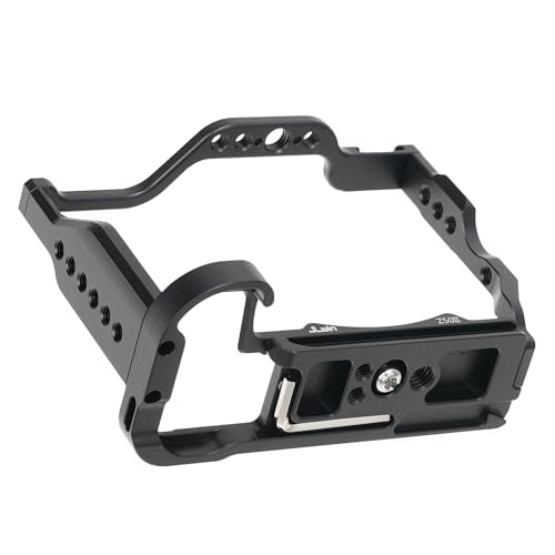 Hersmay Aluminum Z50 II Camera Cage Video Stabilizer for Nikon Z50 II Mirrorless Vlogging Camera Kit with Cold Shoe,Handle Locating Holes,Multiple 1/4" 3/8" Screw Holes
