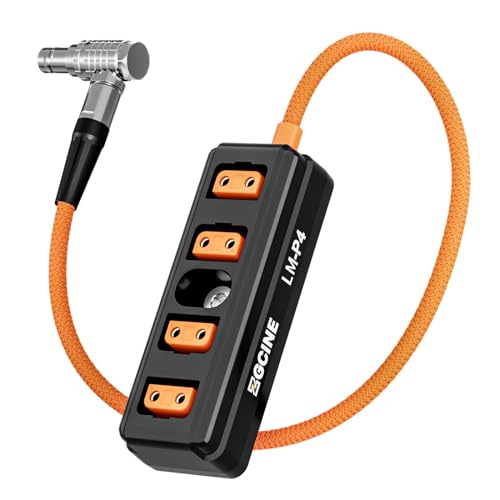 ZGCINE LM-P4 Lemo 2-Pin Male to 4-Port D-Tap Female Splitter Adapter