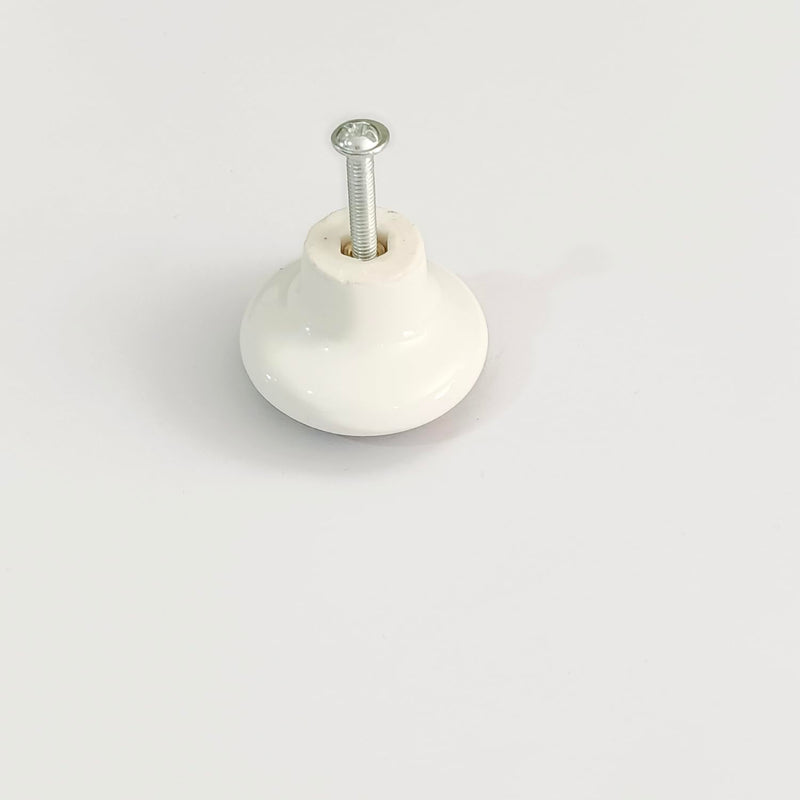 HUAMULAN 15 Pack Boheimian Retro Ceramic Knobs Vintage Dresser Button Shape Mushroom Boho Kitchen Petal Cabinet Pulls Cupboard Wardrobe Drawer Door Handles Glossy MZ936-6-15PCS