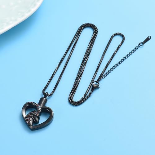 Oinsi Unicorn Cremation Jewelry For Ashes Of Loved One Keepsake Memorial Urn Necklace Pendant Women Girls Fashion Jewelry Style A-Black