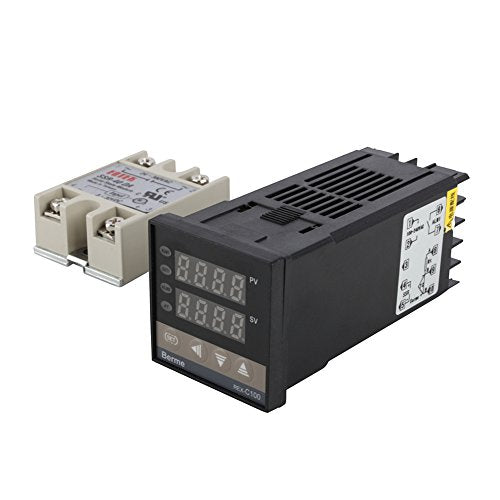 [Australia - AusPower] - Professional Digital Temperature Controller REX-C100, 40A Solid State Relay K Thermocouple GD (AC100-240V) 