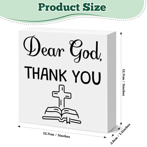 Christian Home Sign Wooden Block Sign Inspirational Religious Gifts for Women Men Office Decor Wooden Easter Prayer Christmas Housewarming Gift Farmhouse Shelf Desk Decor Signs Baptism Faith Gifts Faith Decor