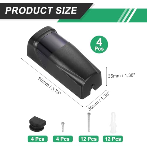 sourcing map Garage Door Sensor, Wireless Lens Rotatable Infrared Gate Beam Sensor Photoelectric Anti-Theft Alarm, Photocell Detector for Window Automatic Swing Sliding Gate Opener, 2 Set 4