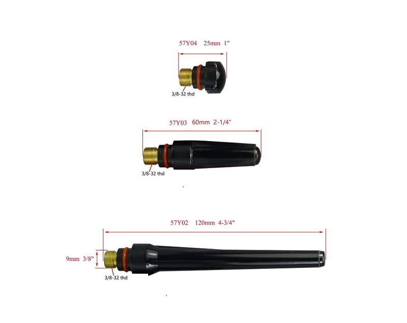 RIVERWELD TIG Gas Lens Collet Bodies 10N 45V Jumbo Large Diameter Alumina Nozzle Ceramic Cups 57N75 6#, 57N74 8#, 53N88 10#, 53N87 12#, 53N89 15# kit for DB SR WP 17 18 26 Welding Torch 20pcs Assorted Size 20pcs