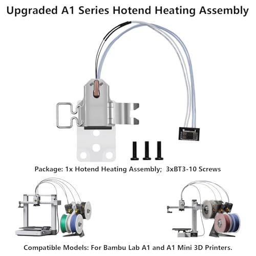 A1 Mini/A1 Upgraded Heating Assembly Kit, Hotend Heating Kit with Thermistor, Heater and Ceramic Zirconia Base for Bambu Lab A1, A1 Mini