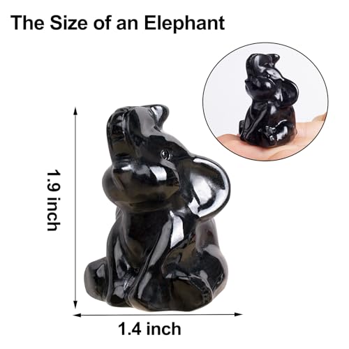 Obsidian Elephant Figurine for Wealth Love Home Office Decor Obsidian Elephant-01
