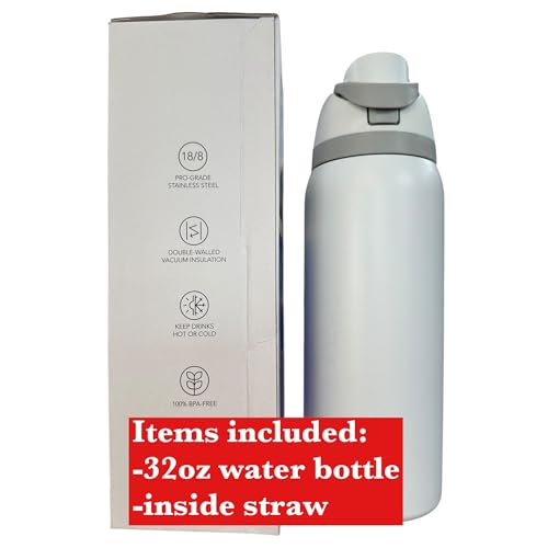 Stainless steel water bottle 40oz cup Longhorn Bottle Bull tumbler Cow gift Western water bottle cup (32oz White(72)-Cow/Sunflower(TPJ20)) 32oz White(72)-Cow/Sunflower(TPJ20)