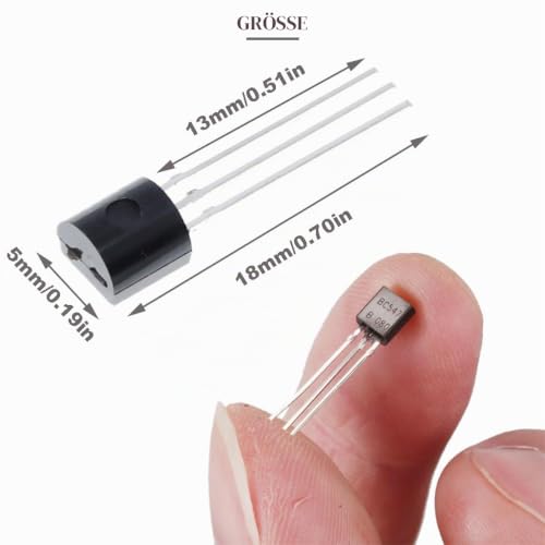 100pcs Transistor BC547 BC547B TO-92 NPN Transistor 50V 0.1A 100mA 625mW with 100pcs 1K 1/2W Ohm Resistor for Electronic Circuit