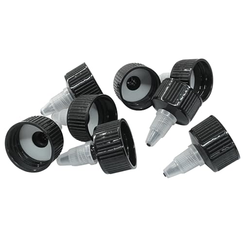 Moicstiy 28/410 black twist top caps for adhesive dispenser bottles, 28-piece set