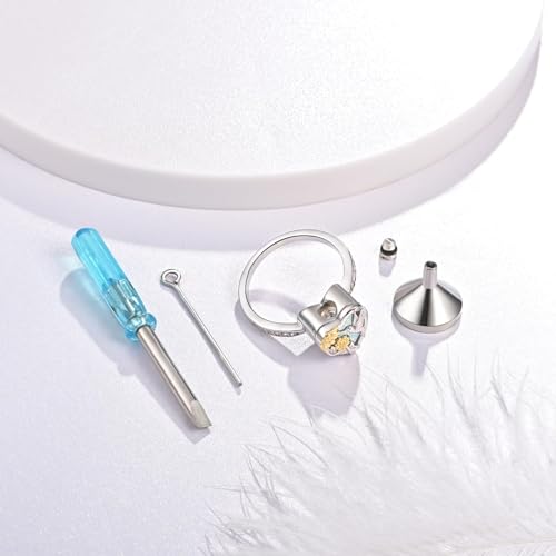Hummingbird Cremation Urn Rings Holds Loved Ones Ashes 925 Sterling Silver Cremation Keepsake Ring Jewelry for Women 6
