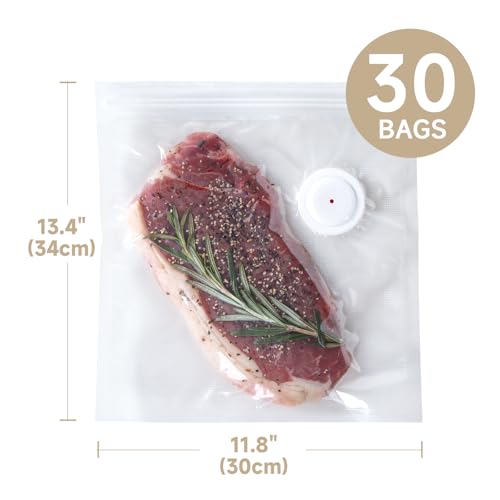 DREAME VH20 Vacuum Sealer Bags (11.81 * 13.39in), 30 Pcs, Food Storage, Large large(11.81*13.39in)