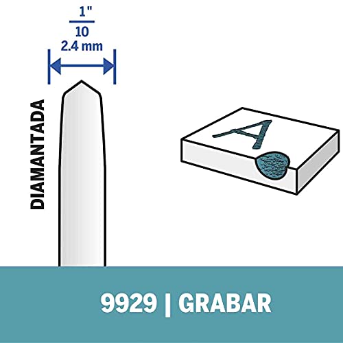 Dremel 9929 Rotary Tool Engraver Bit with Diamond Point- Perfect for Engraving Metal, Glass, and Wood, Grey, Gray