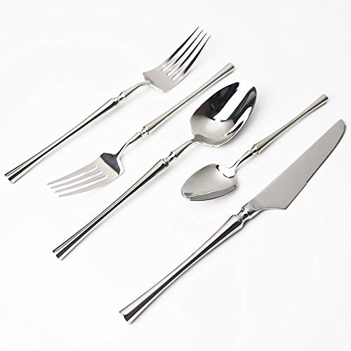 JASHII 20-piece 18/10 Stainless Steel Silver Flatware/Cutlery/Tableware Set Service for 4 Person, Include Knife/Fork/Spoon, Mirror Polished (Silver) service 4