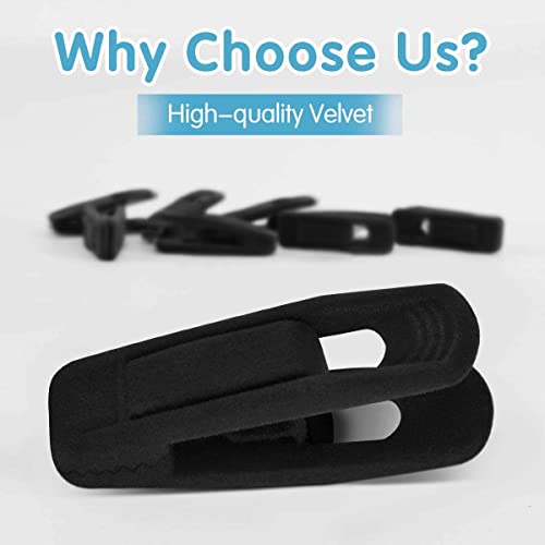 TOFIIGREM Black Velvet Hangers Clips 40 PCS, Pants Hangers Velvet Clips Easily Add to Velvet Hanger, Skirt Suit Pants Clothes Velvet Hangers, Baby Kids Hangers Clips 40pc