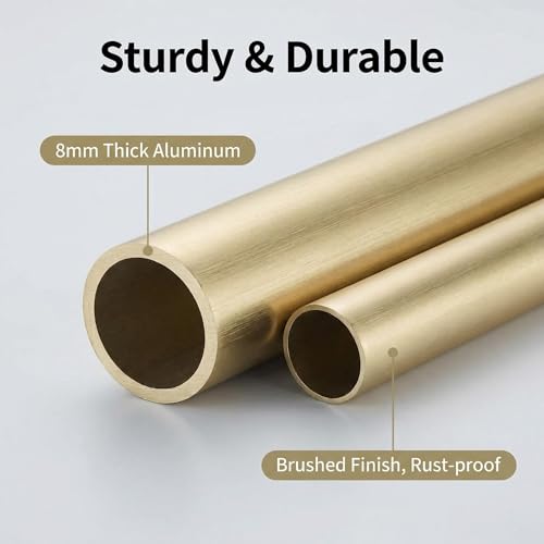 Brushed Gold Aluminum Alloy Shelf Guard Rail, Cabinet Storage Safety Bar, Decorative Shelf Railing for Kitchen Bathroom Closet Organizer, Wall Mounted Easy Installation（Pack of Two）(Black,20in) Black 20in