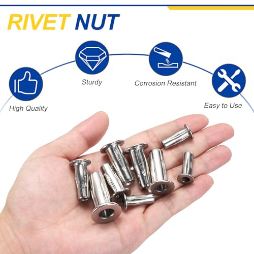 10Pcs Multi Grip Rivet Nuts M10x33 Nuts 304 Stainless Steel 10