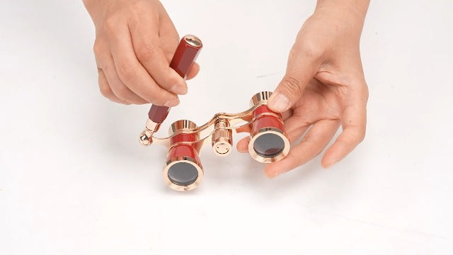 Opera Glasses Binoculars 3X25 Theater BK7 Optical Glass Portable Telescope Adults Kids Women in Musical Concerts Theater Cinema (Red)