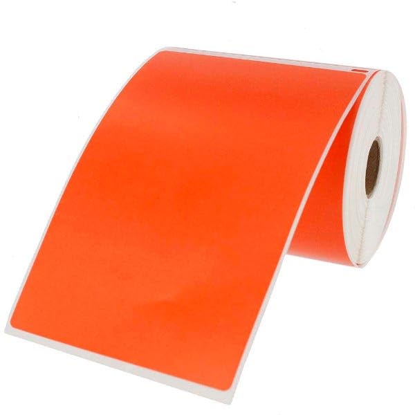 DYMO LV-1744907 Compatible 4 x 6 Orange Shipping Labels - Direct Thermal Labels with Permanent Adhesive - 220 Labels Per Roll - for DYMO LabelWriter 4XL