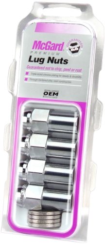 McGard 62001 chrome long shank lug nuts with washers, 7/16-20 thread, set of 4
