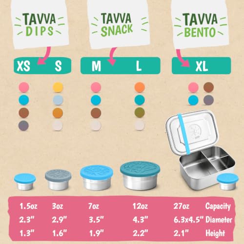 TAVVA 4 X 12oz Stainless Steel Food Storage Containers with Lids, Leakproof 12oz [Mango]