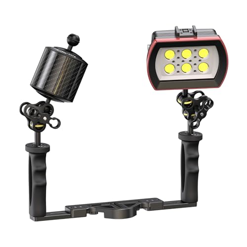 Carbon Fiber Underwater Float Arm with Dual Ball Mounts for Photography and Video, Compatible with Diving Trays, Video Lights, Strobes (Black, 80mm5') 80mm5' black