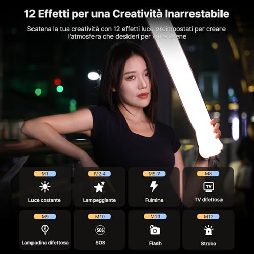 ULANZI UA20 Inflatable Tube Light, 20W Bi-Color Magnetic LED Air Tube Video Light Wand for Photography, 2700K-6500K CRI95+ 1/4" Mount Portable Inflatable Lights Bar for Photo/Vlog/Live Stream/Painting Medium