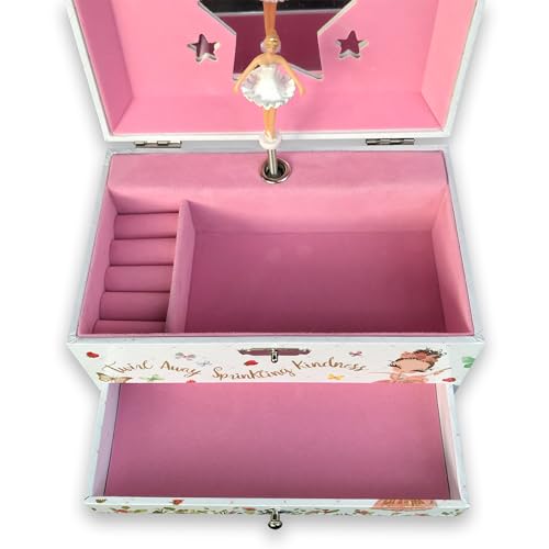 BinkeGG Play [ You Are My Sunshine ] (60 Tunes Option) Children Jewelry Box with Pullout Drawer Ballerina Jewelry Storage Music Box for Girls with Sankyo Musical Mechanism 04. Ballerina Jewelry Box