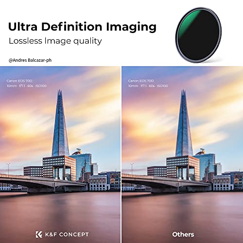 K&F CONCEPT 82mm ND1000 (10-Stop Fixed Neutral Density Filter) Lens Filter