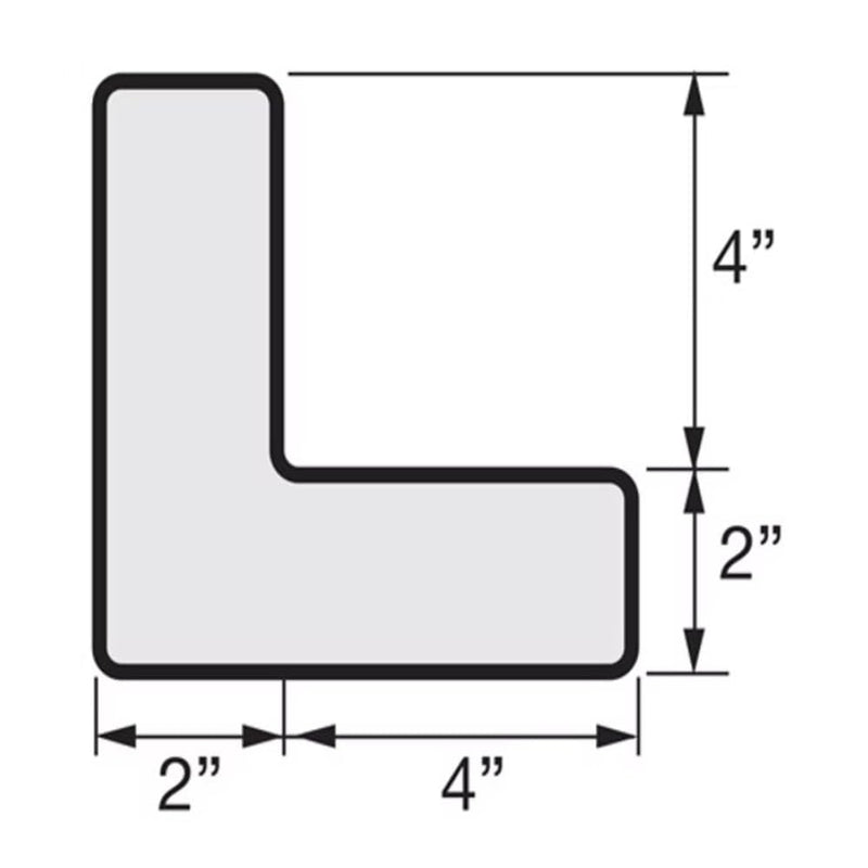 INCOM Manufacturing Laminated 5S Workplace Floor Organization Markers, L Shaped, Thick Textured Anti-Slip, White, 6 Inch x 6 Inch, 25 Pack, LM110W