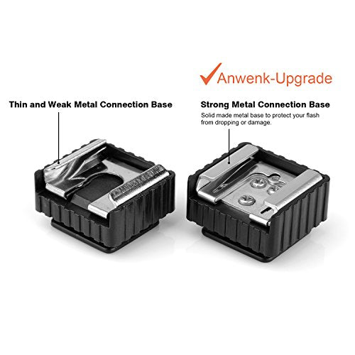 2Pack Flash Hot Shoe Mount Adapter to 1/4 Thread Hole with 1/4"-20 Male to 1/4"-20 Male Tripod Screw Adapter for Flash Holder Bracket Light Stands Umbrella Holder Flash Bracket,Strong &Solid (Update)