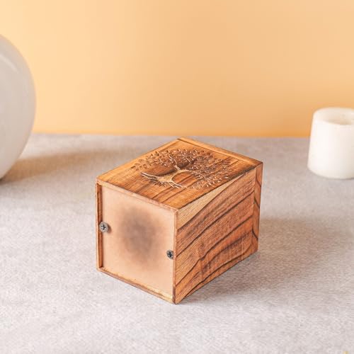 Hashcart Traditional Wooden Urn for Human or Pet Ashes, 12 Lbs