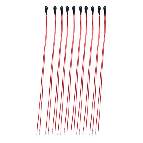 MF52B Thermistor Resistors Set, 10 Pieces, 10K Temperature Sensor with 60 mm Lacquer Wire, High Sensitivity, 1K/5K/10K Resistance Values