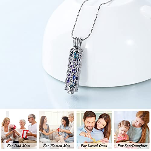 Imrsanl Cylinder Cremation Urn Necklace for Ashes of Loved One Tree-Colorful