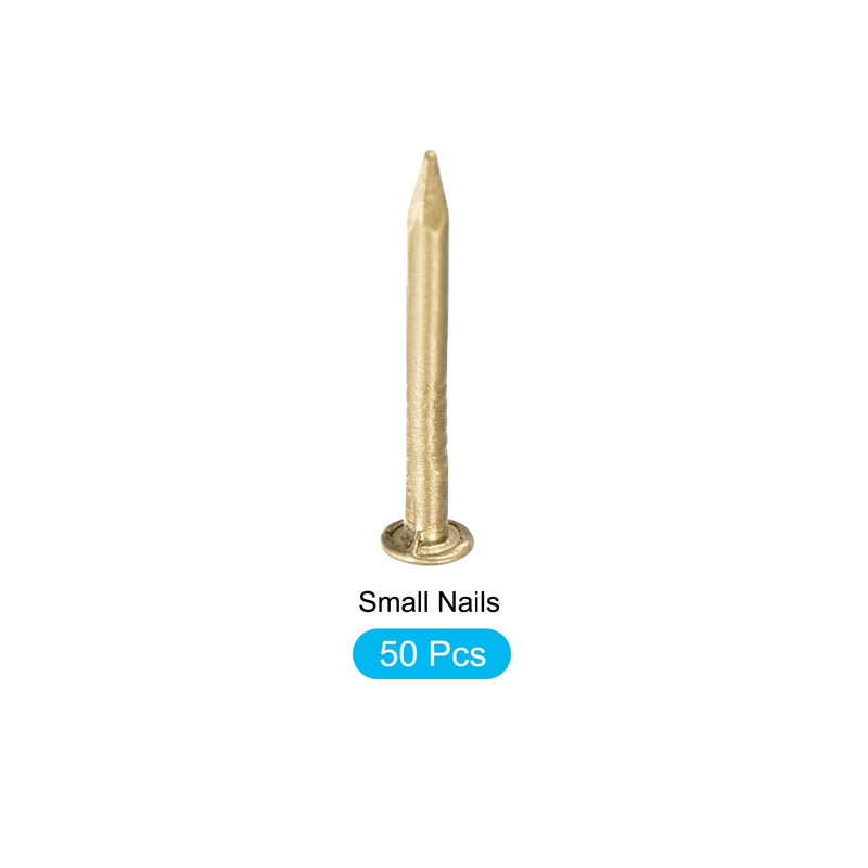 [Australia - AusPower] - Small Nails (1.2x12mm) 50pcs, Brass Tiny Hardware Nails - for Household Woodworking, Brass Tone 1.2x12mm 