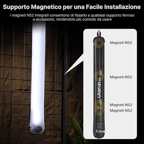 ULANZI UA20 Inflatable Tube Light, 20W Bi-Color Magnetic LED Air Tube Video Light Wand for Photography, 2700K-6500K CRI95+ 1/4" Mount Portable Inflatable Lights Bar for Photo/Vlog/Live Stream/Painting Medium