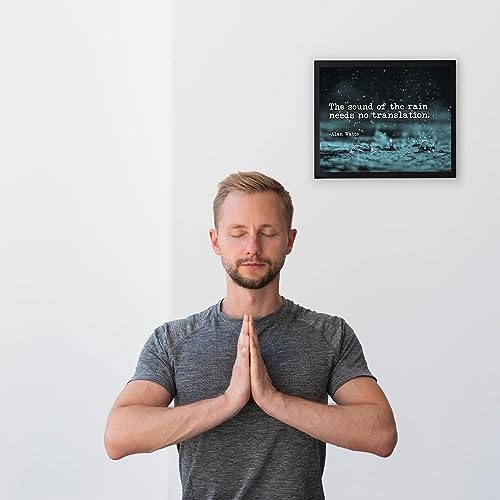 AMERICAN LUXURY GIFTS Alan Watts ‘The Sound of Rain’ Quote - Spiritual Motivational Wall Art Decor for Home Office Bedroom Living Room Classroom - 8x10 Unframed Print