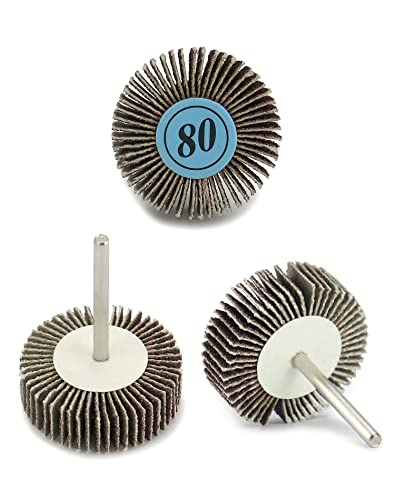 QWORK Pack of 30 Flap Sanders, Flap Sanders, 32 x 10 x 3 mm, 80 Grit for Rotary Tools
