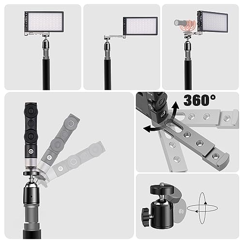 Pixel G1s RGB Video Light with APP Control, 12W 210 Minutes Rechargeable Battery LED Camera Light, 10 Common Lighting Effects, CRI≥97 2500-8500K LED Video Light with Aluminum Alloy Body